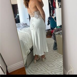 Stunning Satin and Lace Ivory Dress